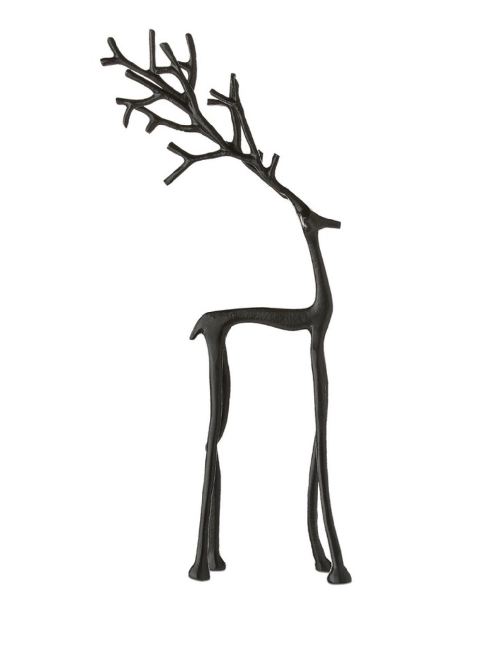 15.5" Black Standing Sculpted Reindeer Large Metal Deer - Holiday Time Walmart